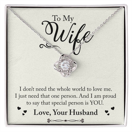 To My Wife - Love Knot Necklace