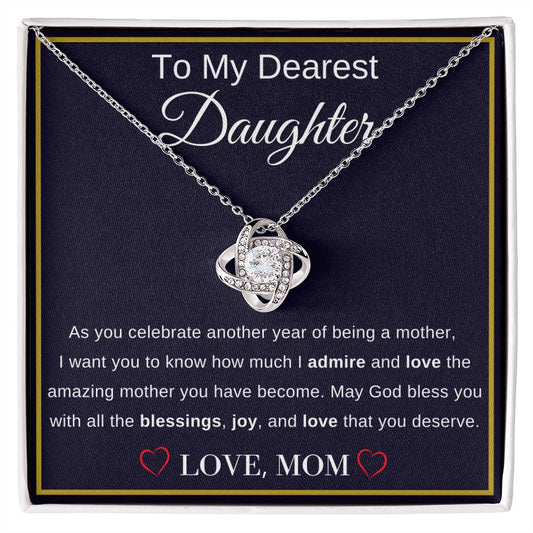 To My Dearest Daughter - Love Knot Necklace