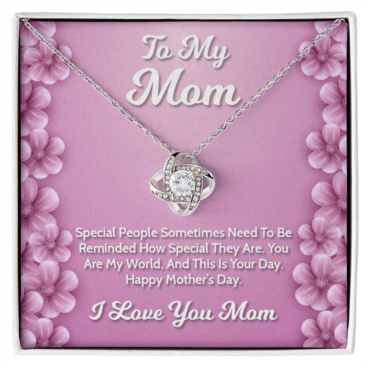 To My Mom - Happy Mother's Day - Love Knot Necklace