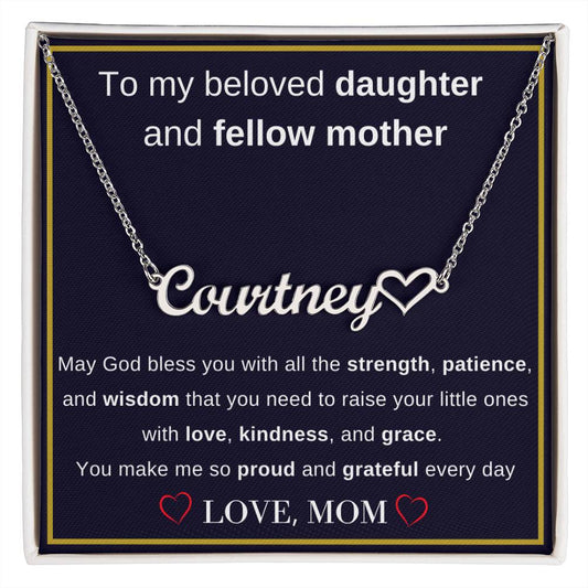 To My Daughter - You make me so proud and grateful - Personalized Heart Name Necklace