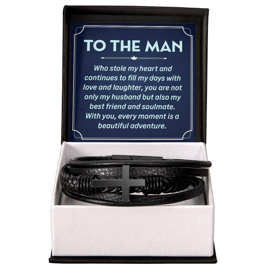 To My Husband - Love You Forever Leather Bracelet